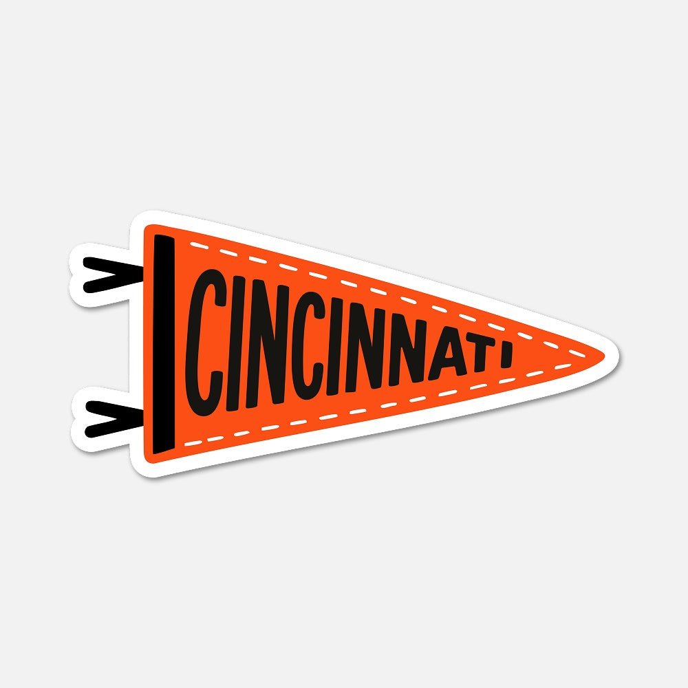 Cincinnati Football Pennant Sticker - Footnotes Paper