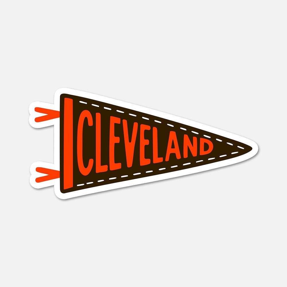 Cleveland Football Pennant Sticker - Footnotes Paper