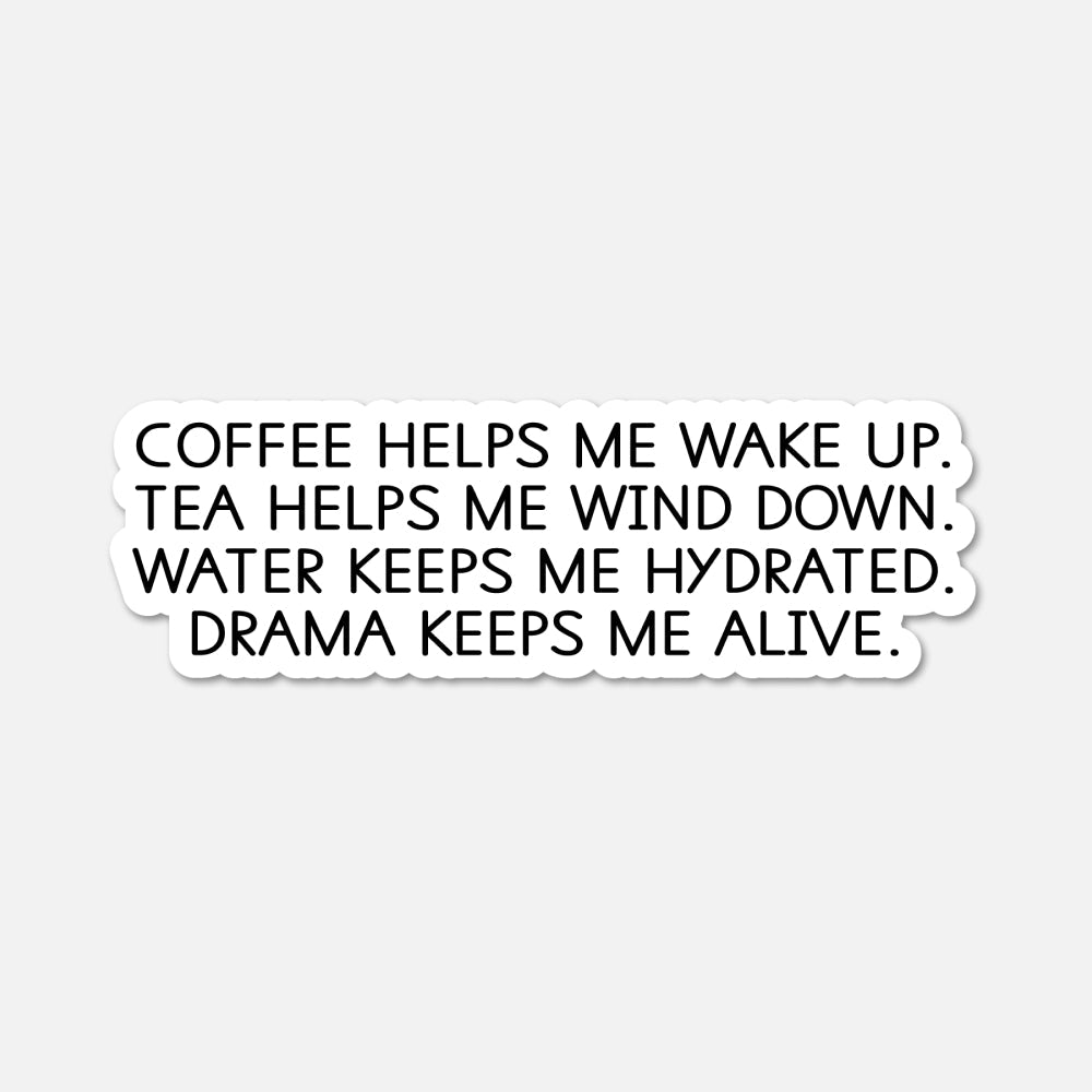 Coffee helps me wake up Funny Quote Sticker - Footnotes Paper