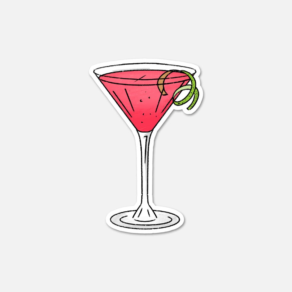 Cosmopolitan - Happy Hour Cocktail Sticker - Footnotes Paper