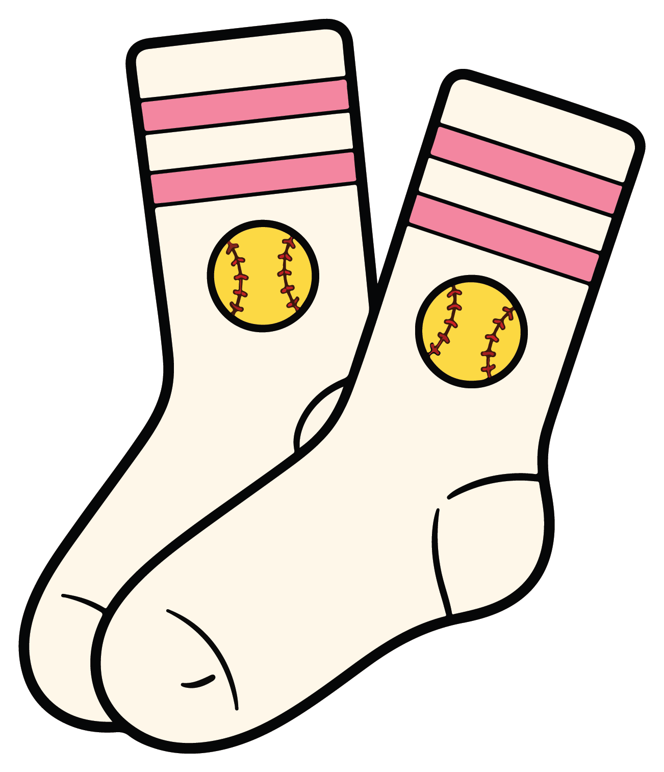 Crew Socks - Softball Sticker - Footnotes Paper