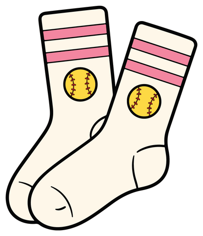 Crew Socks - Softball Sticker - Footnotes Paper