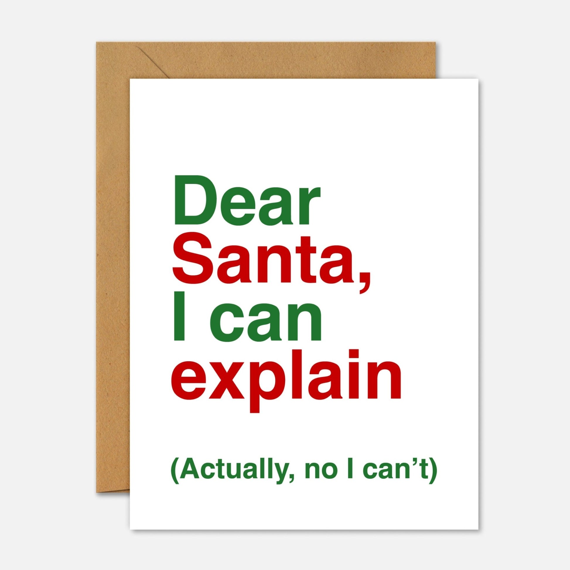 Dear Santa I Can Explain - Christmas Card - Footnotes Paper