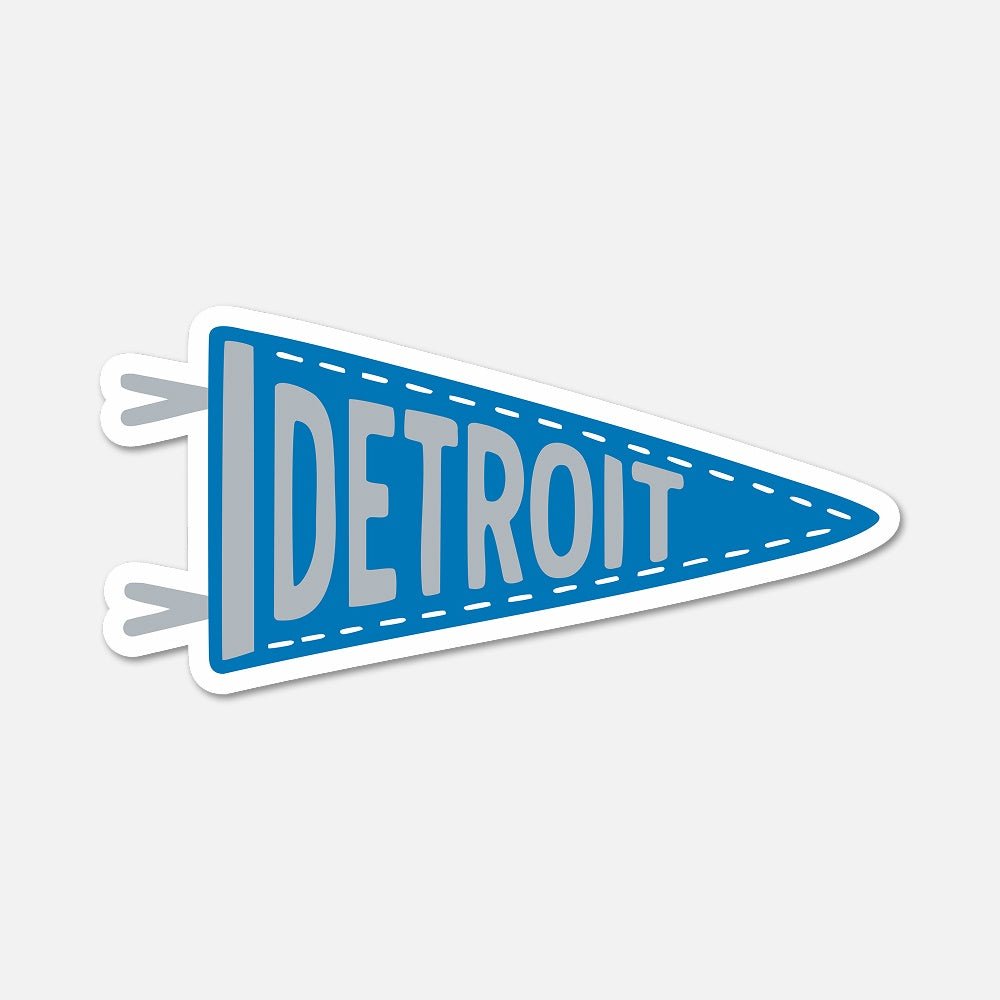 Detroit Football Pennant Sticker - Footnotes Paper