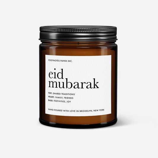 Eid Mubarak Candle | Warm Festive Candle - Footnotes Paper