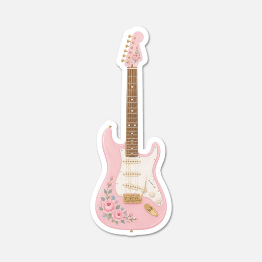 Electric Guitar - Cottagecore Sticker - Footnotes Paper