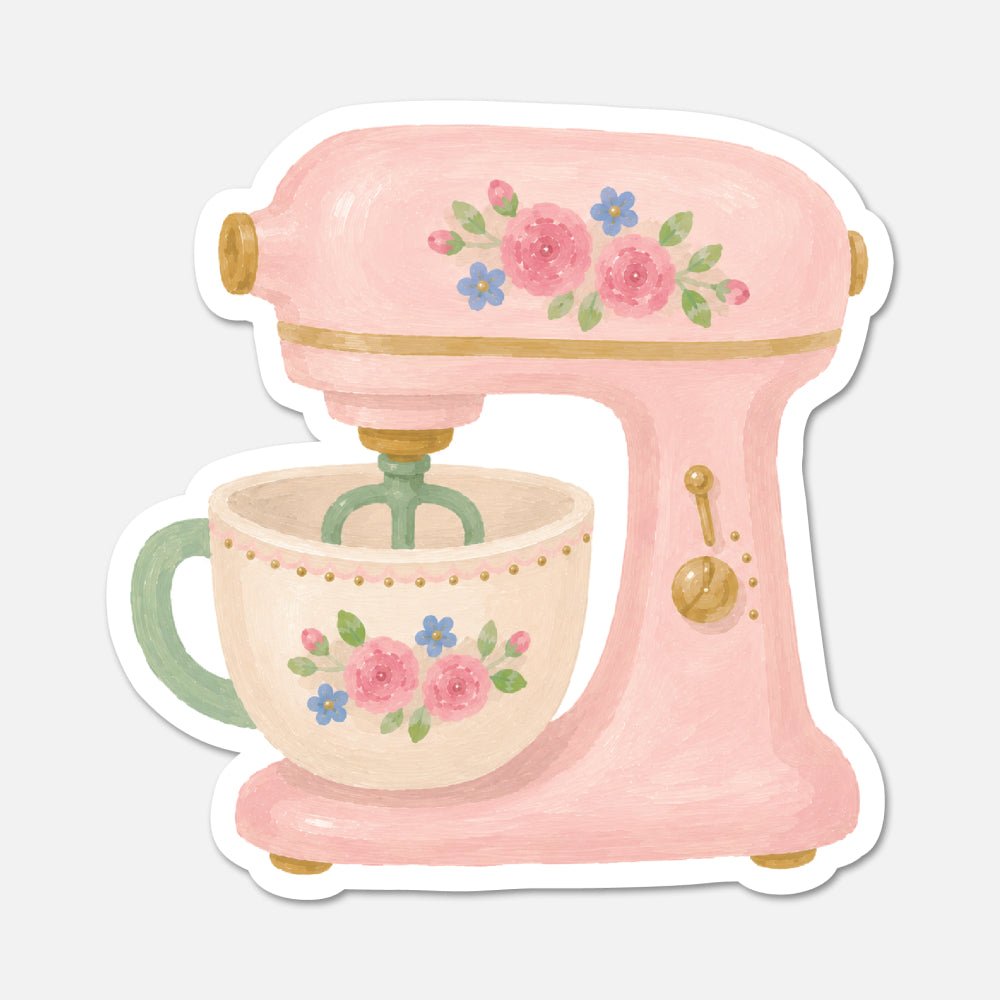 Floral Mixer - Pink Vintage Sticker - Footnotes Paper