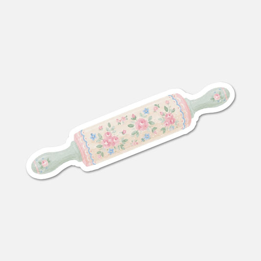 Floral Rolling Pin - Cottagecore Sticker - Footnotes Paper