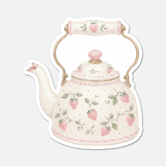 Floral Teapot - Cottagecore Sticker - Footnotes Paper