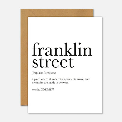 Franklin Street Definition Graduation Greeting Card - Footnotes Paper