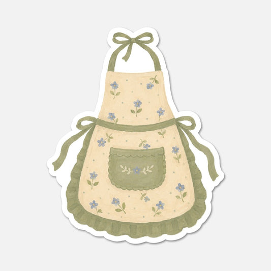 Green Apron - Cottagecore Sticker - Footnotes Paper