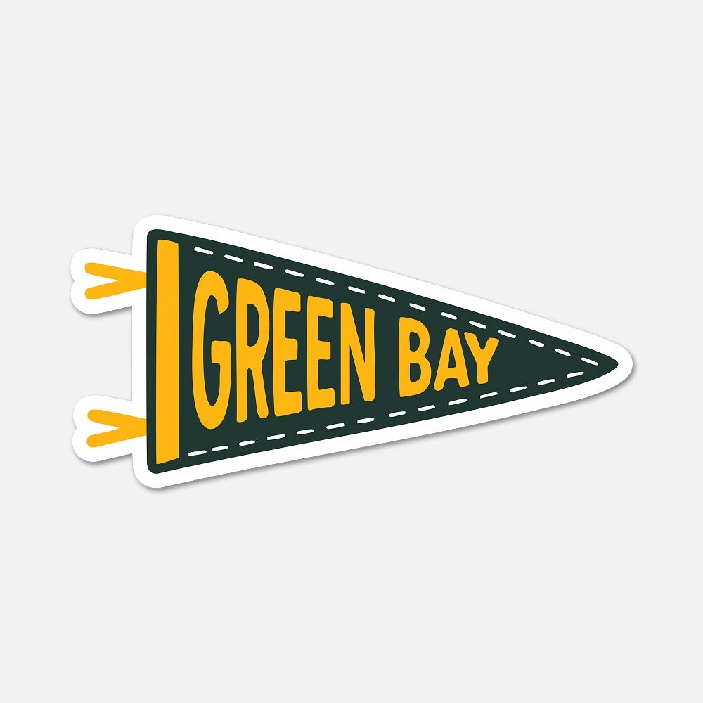 Green Bay Football Pennant Sticker - Footnotes Paper