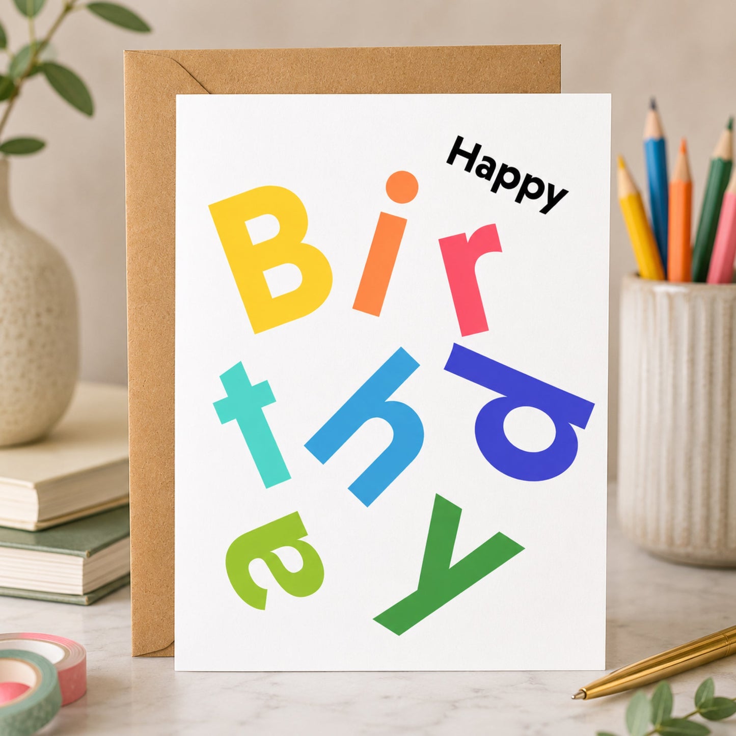 Happy Birthday Scandi - Birthday Card - Footnotes Paper