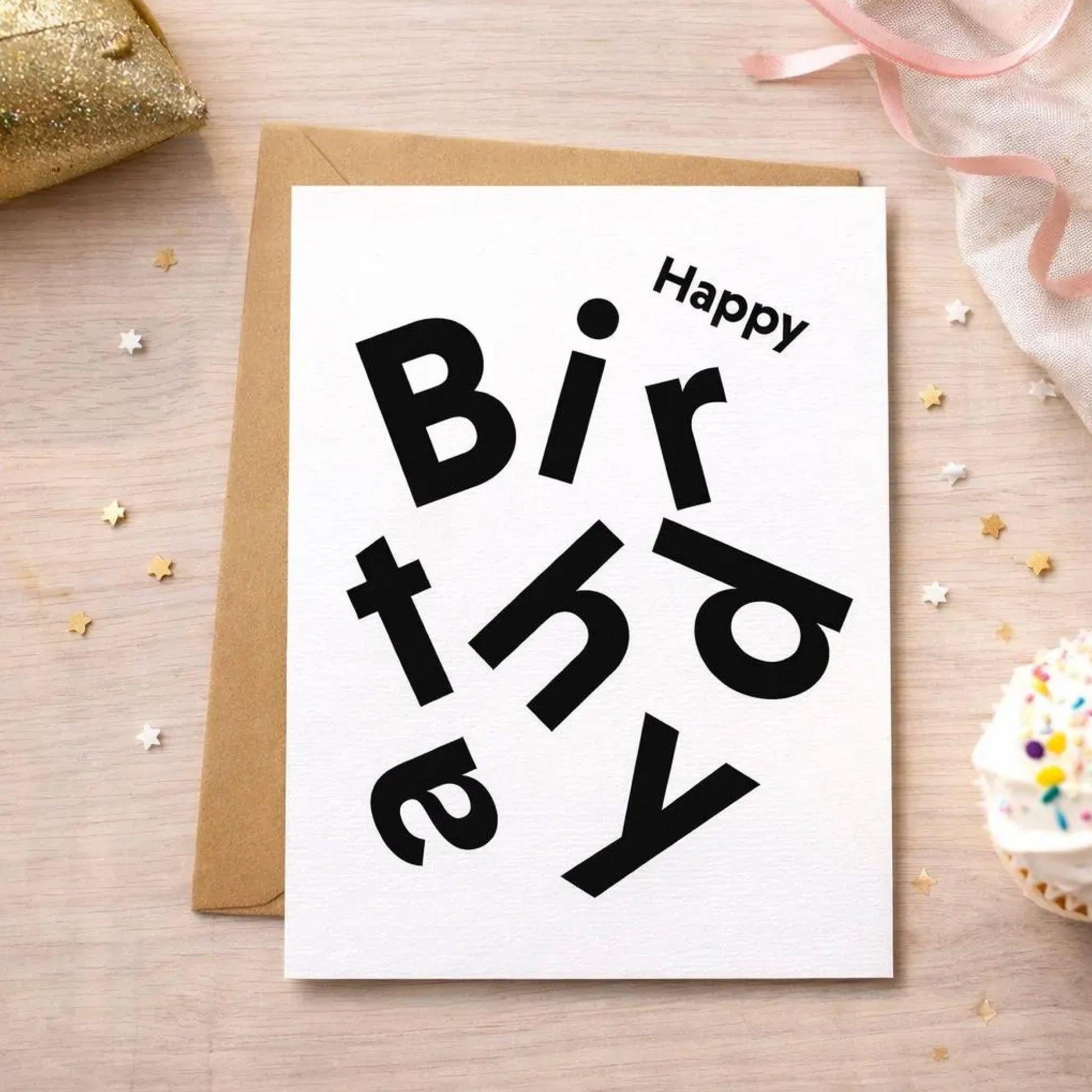 Happy Birthday Scandi BW - Footnotes Paper