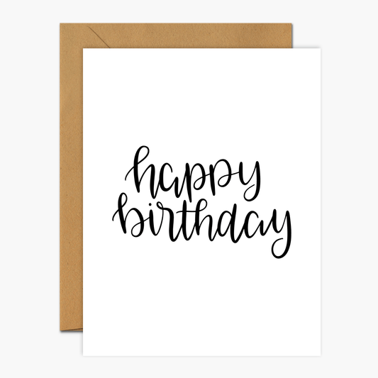 Happy Birthday Simple Script - Footnotes Paper