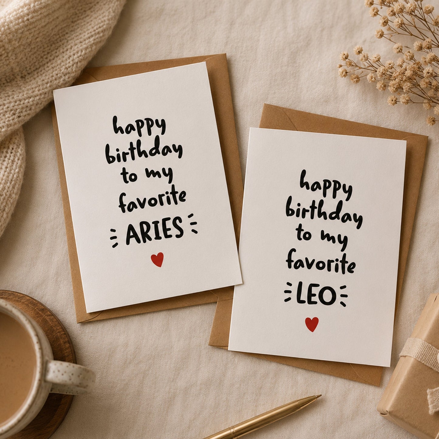 Happy Birthday To My Favorite Pisces - Zodiac Birthday Card - Footnotes Paper