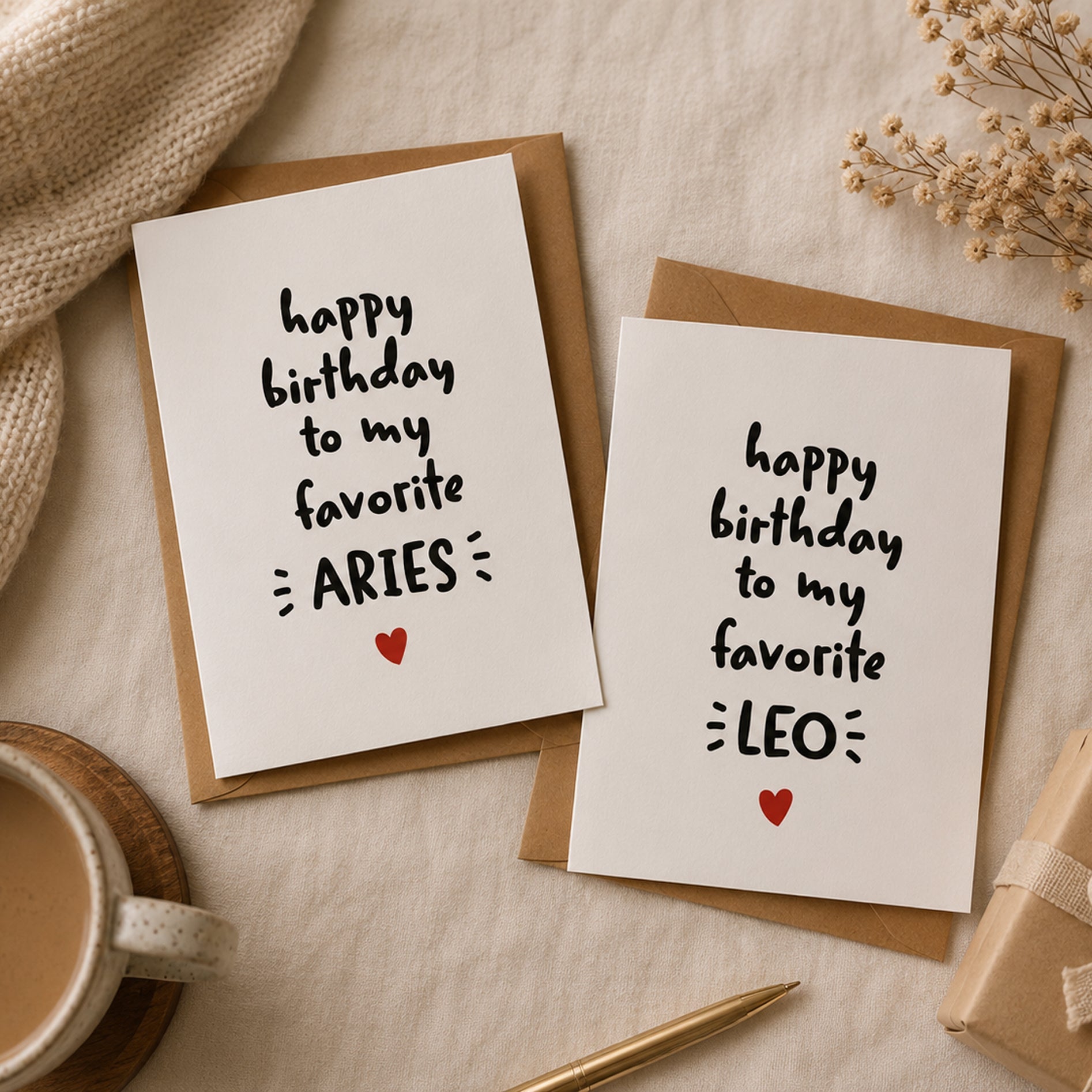 Happy Birthday To My Favorite Pisces - Zodiac Birthday Card - Footnotes Paper