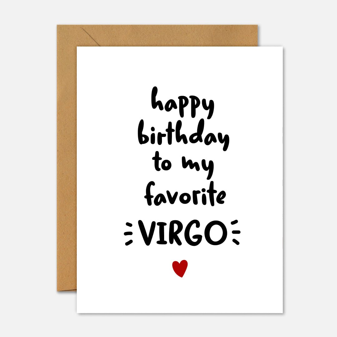 Happy Birthday To My Favorite Virgo - Zodiac Birthday Card - Footnotes Paper