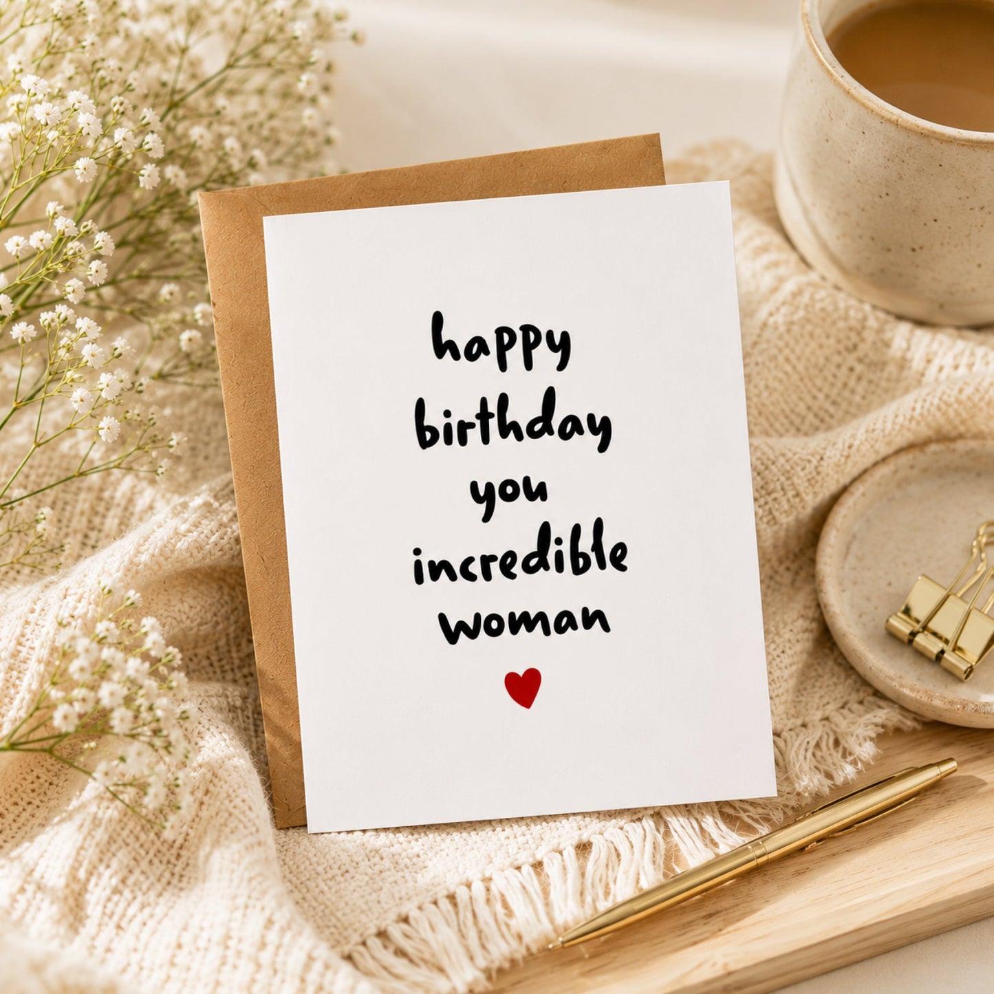 Happy Birthday You Incredible Woman - Birthday Card - Footnotes Paper
