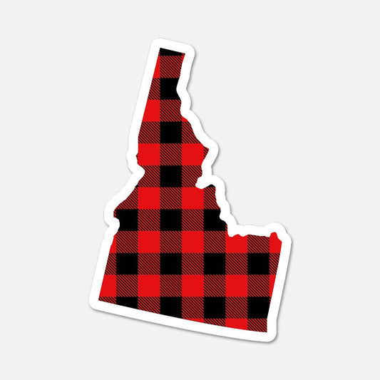 Idaho US State Sticker Buffalo Plaid - Footnotes Paper