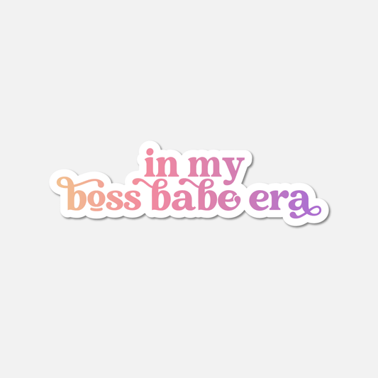 In My Boss Babe Era Gradient Sticker - Footnotes Paper
