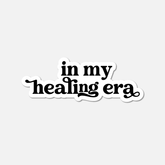 In My Healing Era BW Sticker - Footnotes Paper