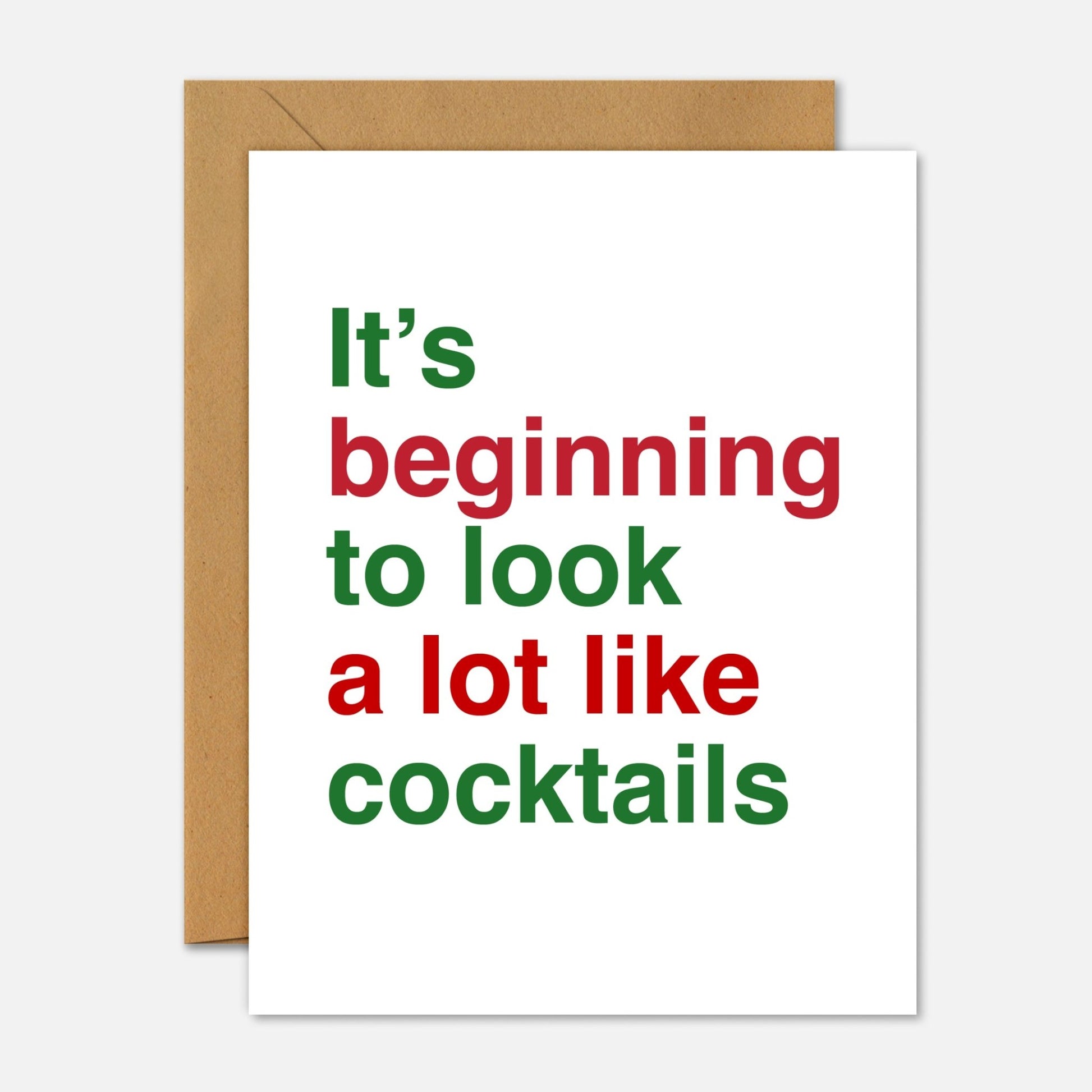 It’s Beginning To Look A Lot Like Cocktails - Christmas Card - Footnotes Paper