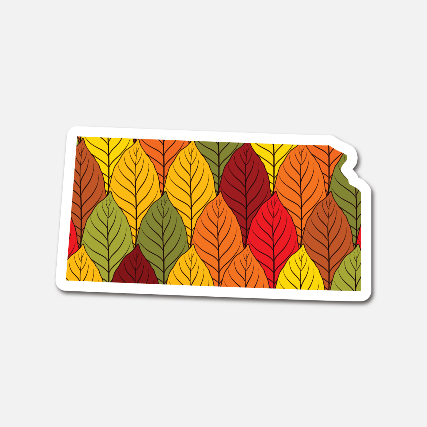 Kansas Autumn Leaves – State Sticker - Footnotes Paper