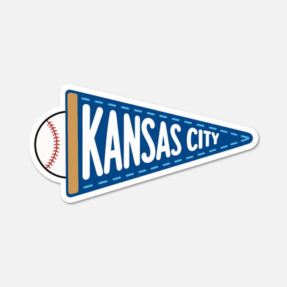 Kansas City Baseball Pennant - Sports Sticker - Footnotes Paper