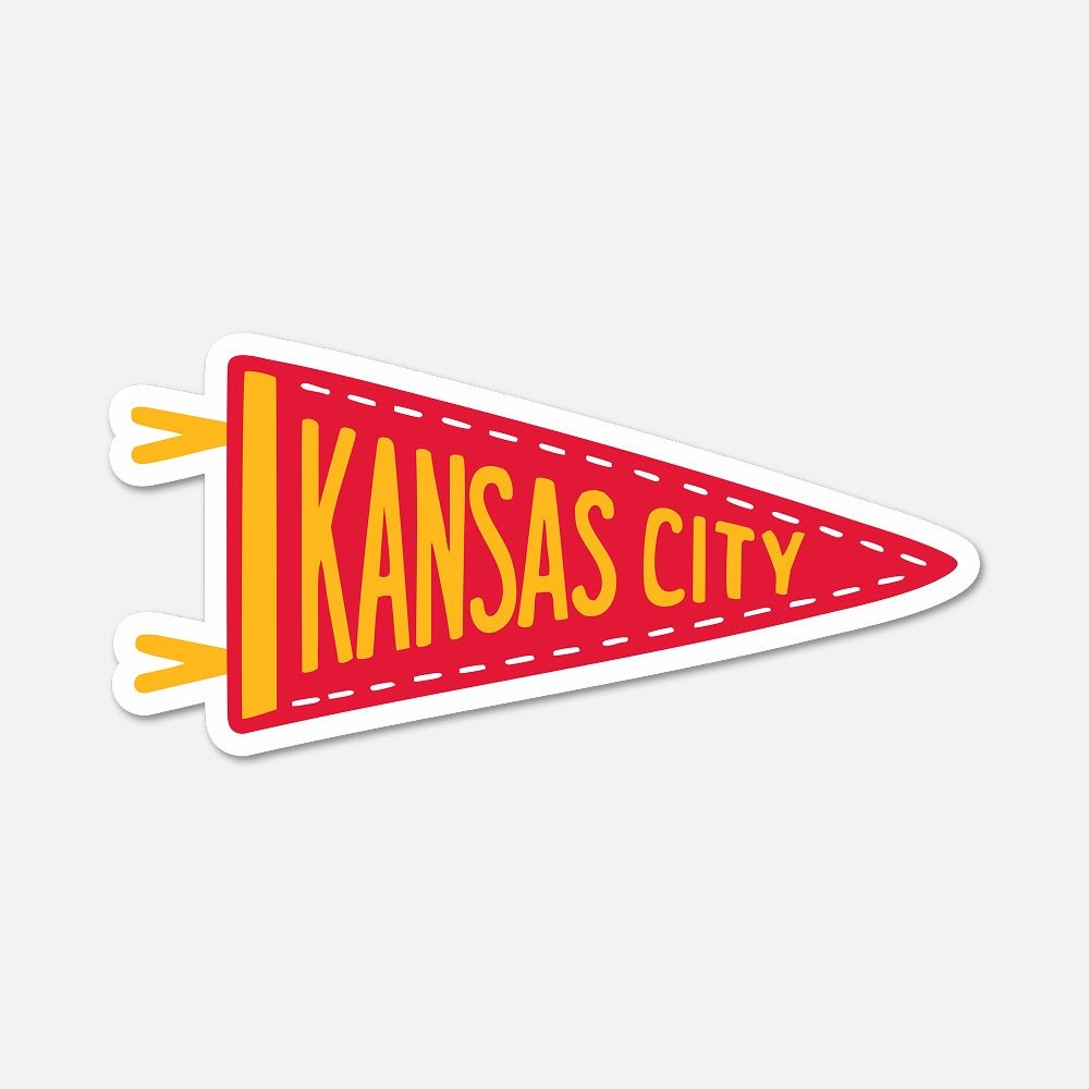 Kansas City Football Pennant Sticker - Footnotes Paper