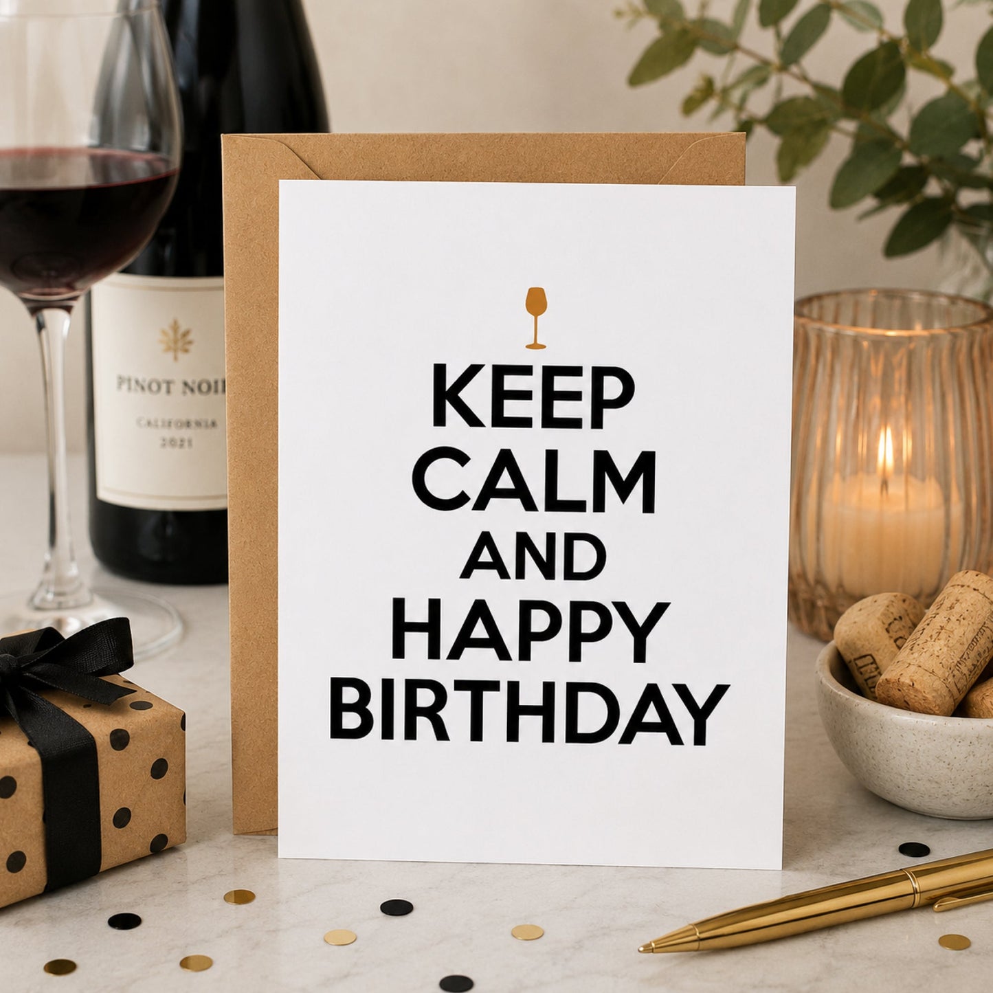 Keep Calm And Happy Birthday - Birthday Card - Footnotes Paper