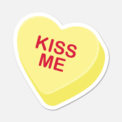 Kiss Me Candy Heart Sticker - Footnotes Paper
