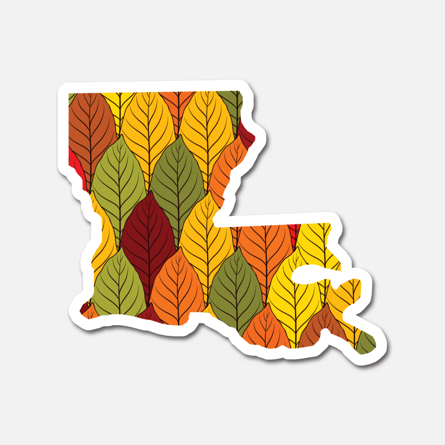 Louisiana Autumn Leaves – State Sticker - Footnotes Paper