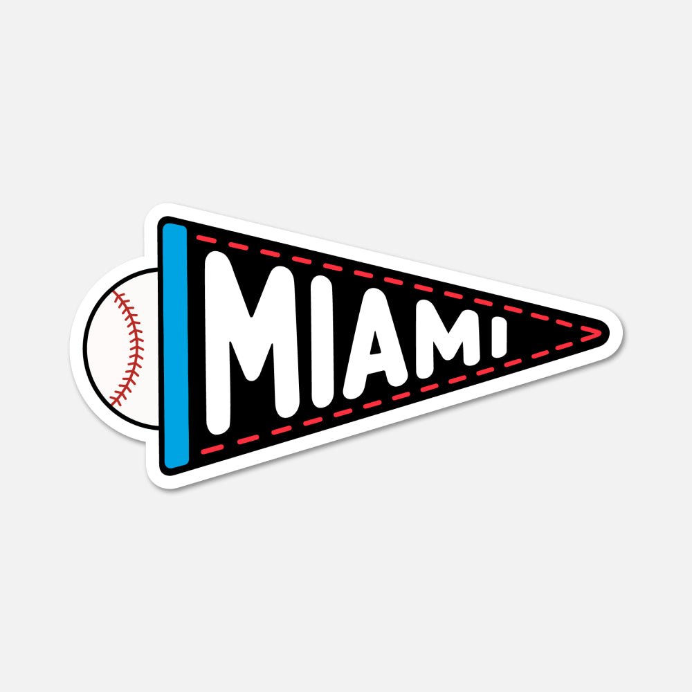Miami Baseball Pennant - Sports Sticker - Footnotes Paper