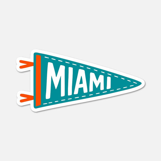 Miami Football Pennant Sticker - Footnotes Paper