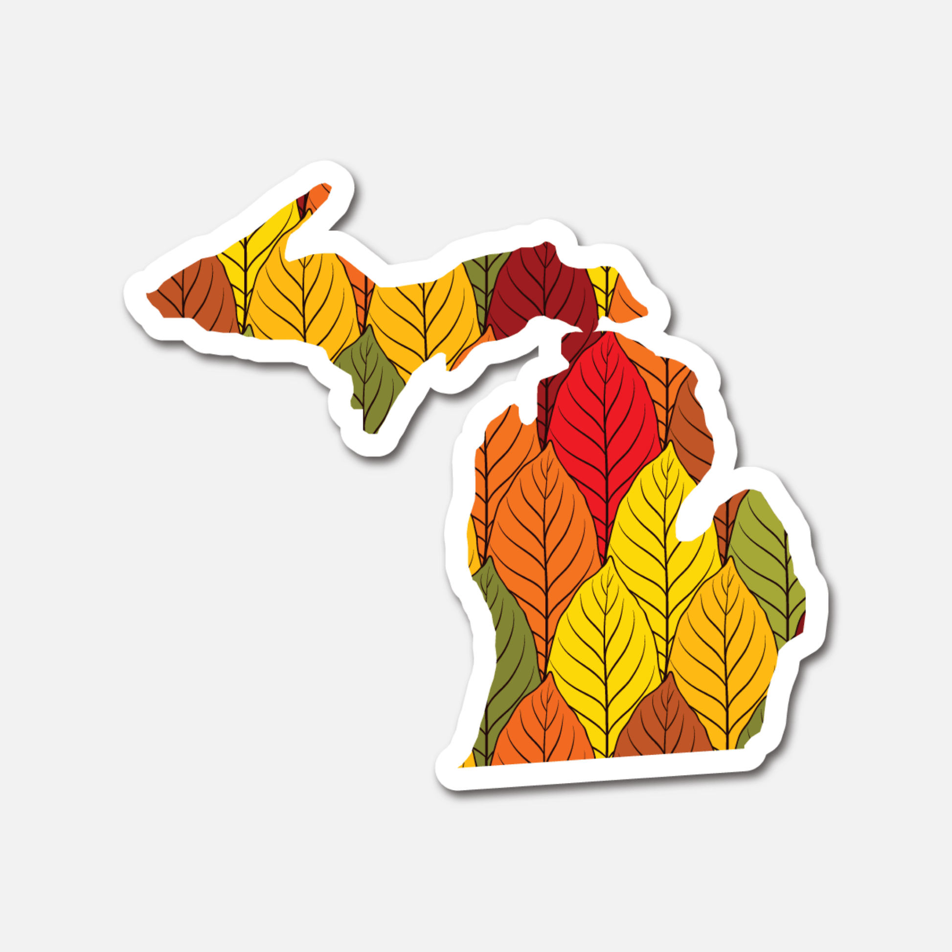 Michigan Autumn Leaves – State Sticker - Footnotes Paper