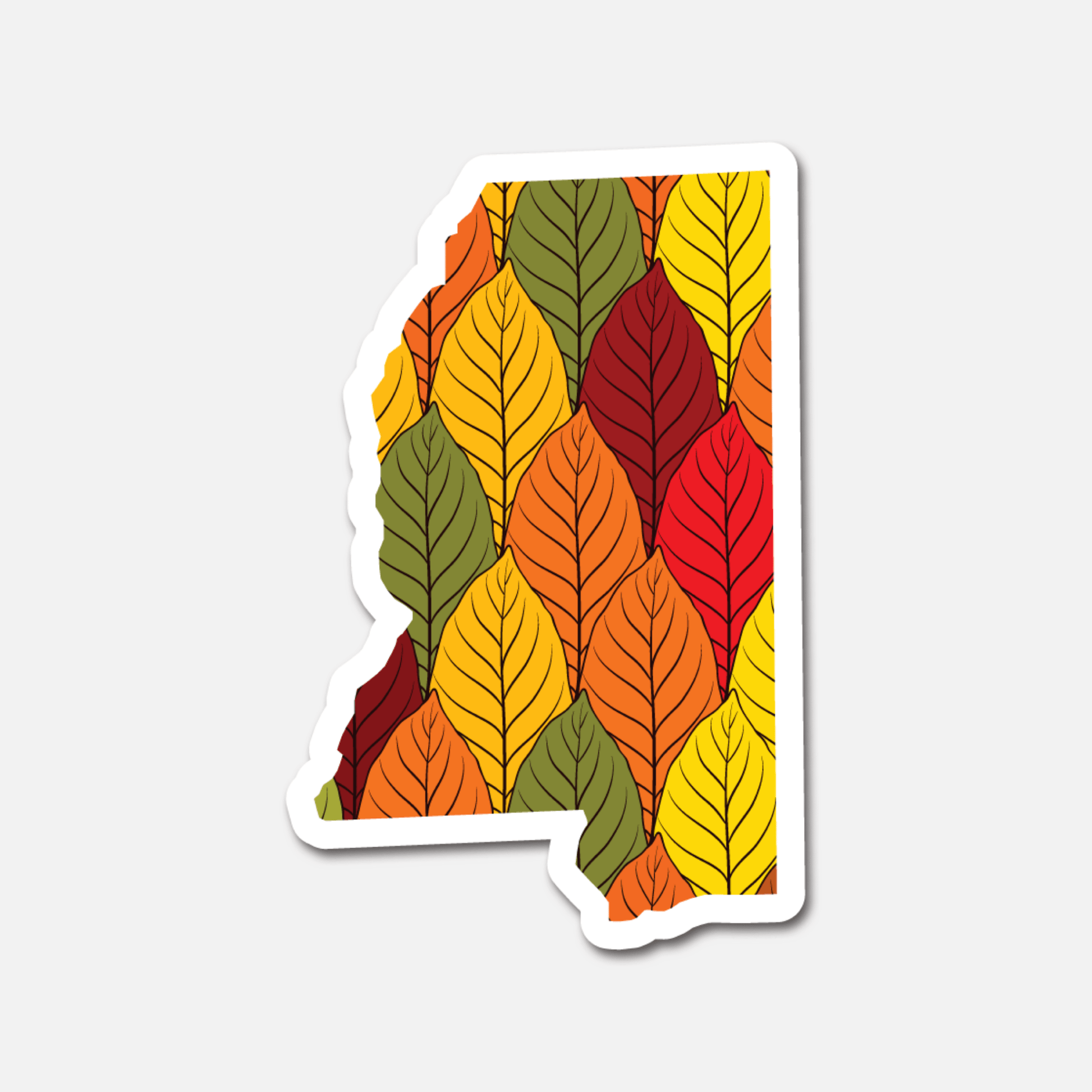 Mississippi Autumn Leaves – State Sticker - Footnotes Paper