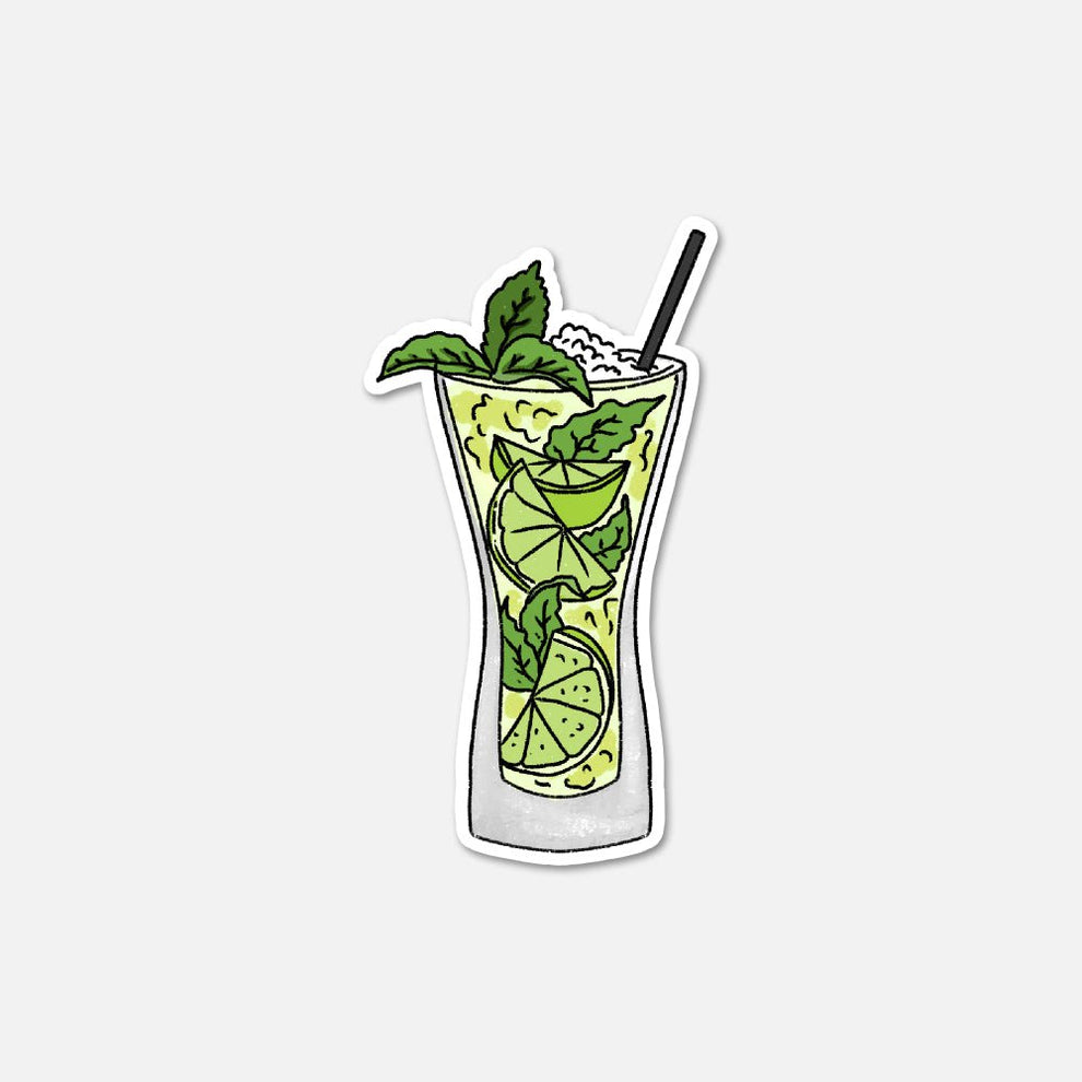 Cocktail Hour Sticker Mojito Cocktail Sticker – Waterproof & Refreshing – Footnotes Paper