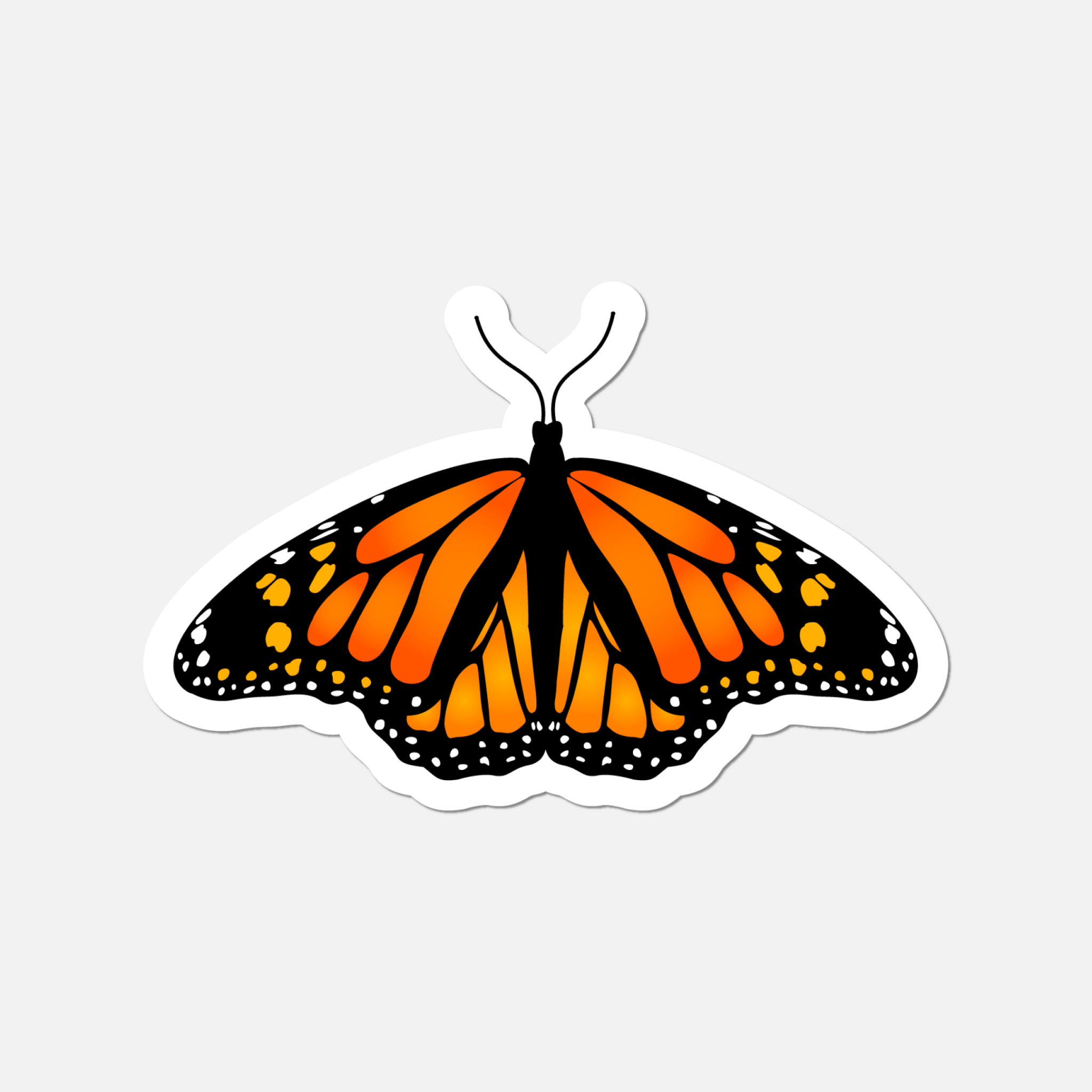 Monarch Ember Butterfly Sticker - Fiery Orange and Deep Hues ...