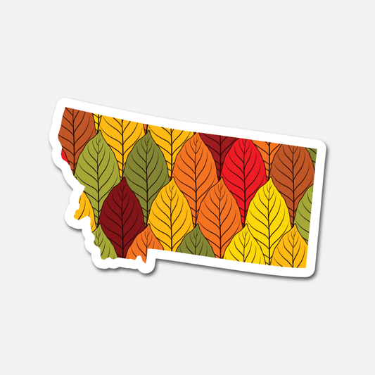 Montana Autumn Leaves – State Sticker - Footnotes Paper