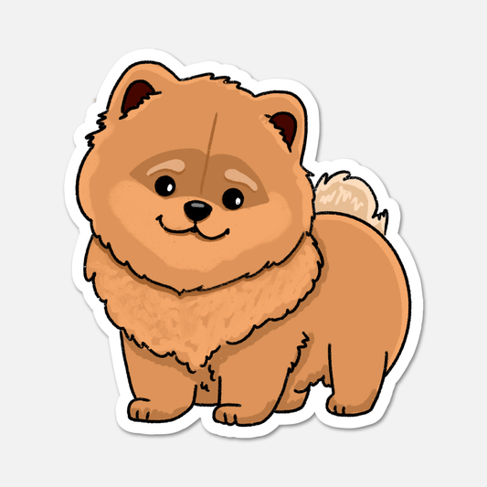 Bear Chow Chow Die-Cut Sticker | Waterproof Fluffy Dog Decal with Matte Finish