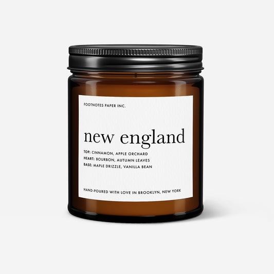 New England Candle | Warm & Spiced Gourmand Candle - Footnotes Paper