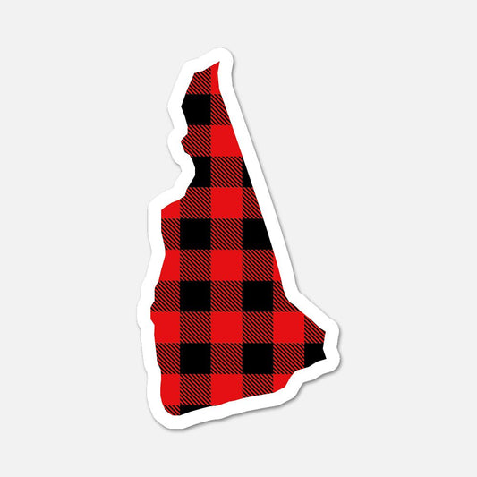 New Hampshire US State Sticker Buffalo Plaid - Footnotes Paper