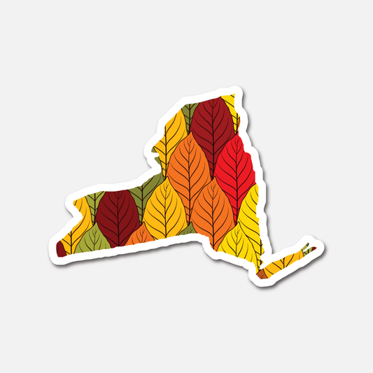 New York Autumn Leaves – State Sticker - Footnotes Paper