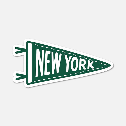 New York (J) Football Pennant Sticker - Footnotes Paper