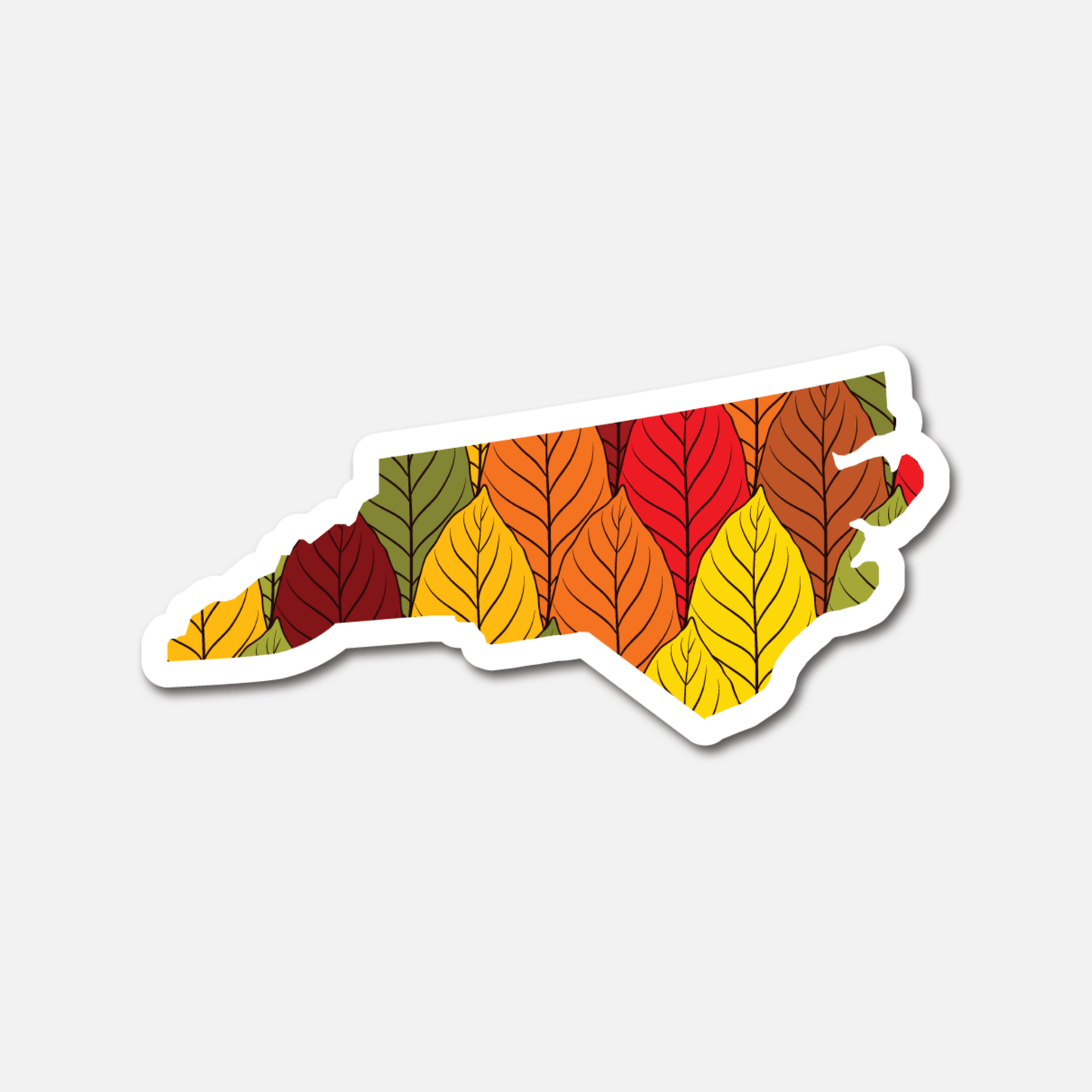 North Carolina Autumn Leaves – State Sticker - Footnotes Paper