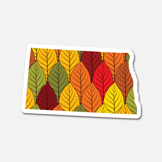 North Dakota Autumn Leaves – State Sticker - Footnotes Paper