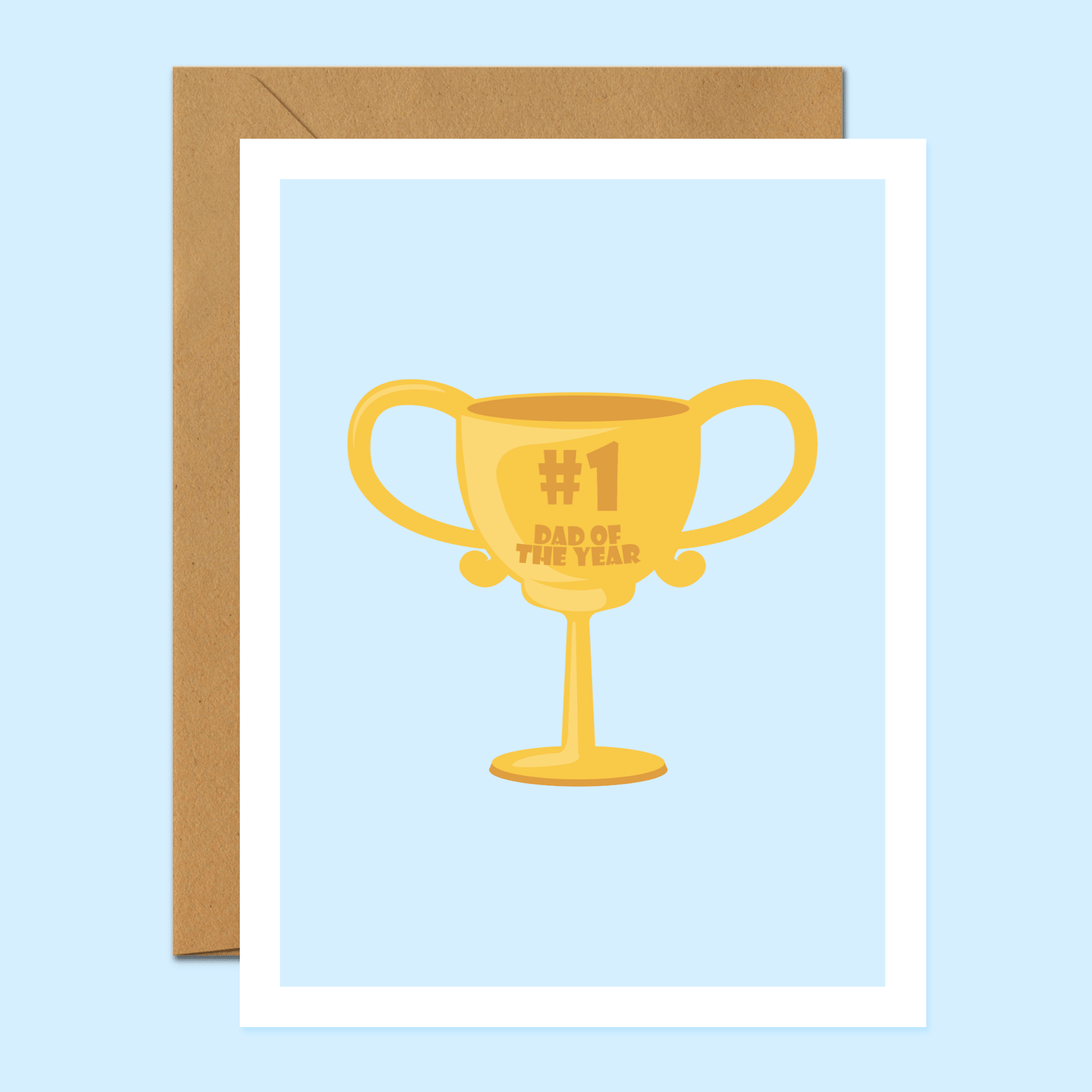 Number One Dad Trophy - Father's Day Greeting Card - Footnotes Paper