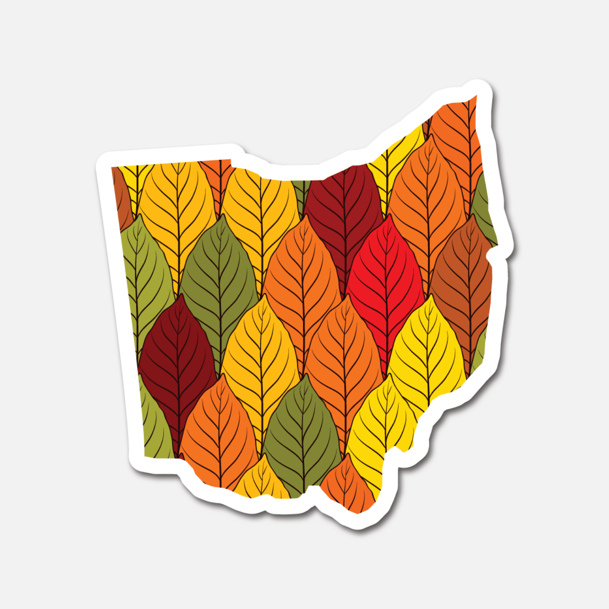 Ohio Autumn Leaves – State Sticker - Footnotes Paper