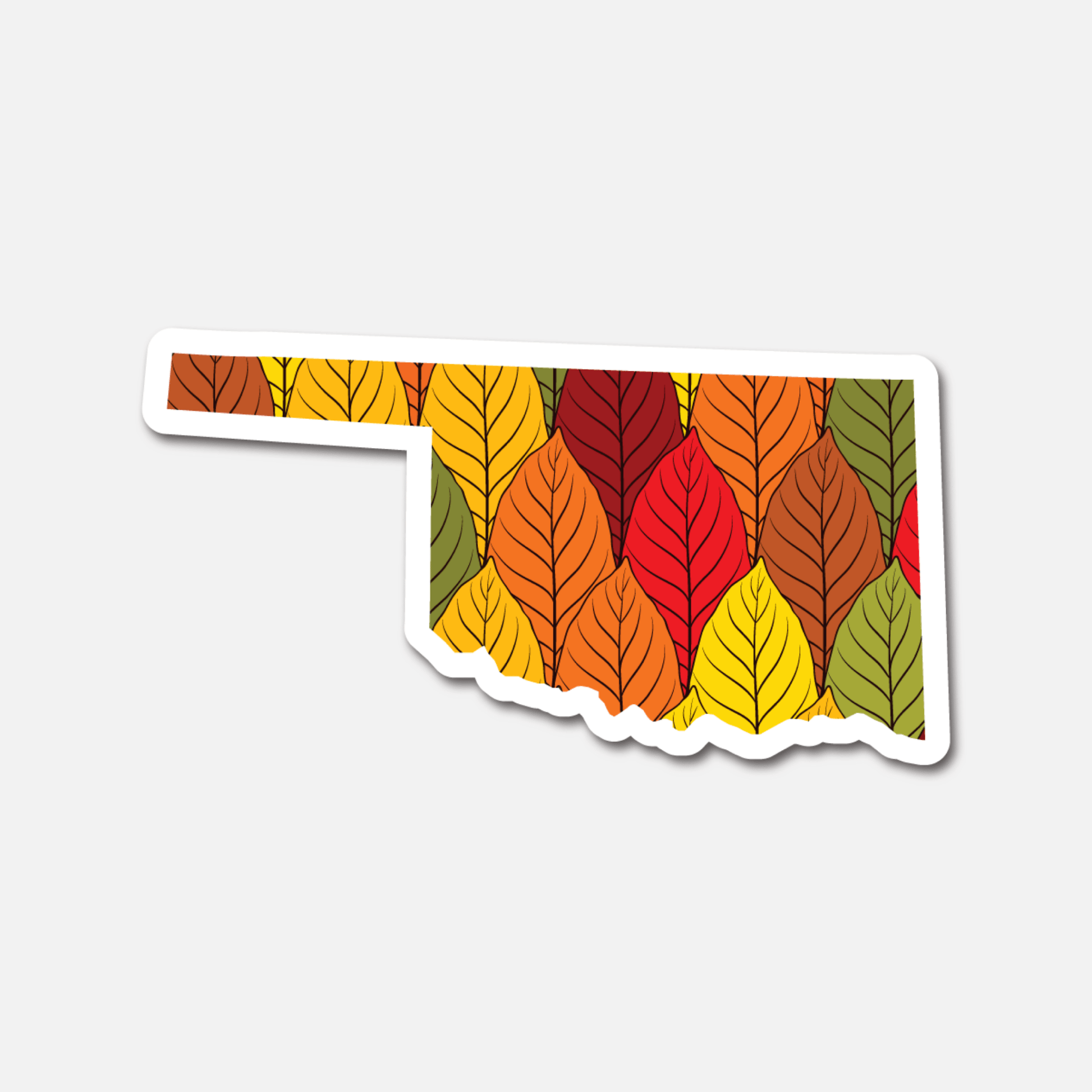 Oklahoma Autumn Leaves – State Sticker - Footnotes Paper